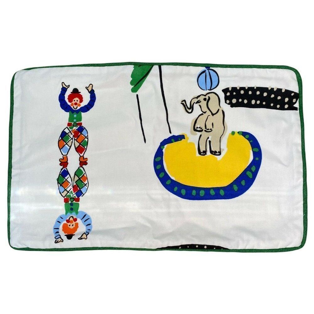 Circus W/ Elephant & Clown Indoor Outdoor Throw Pillow Cover Case 11”x17” Kids